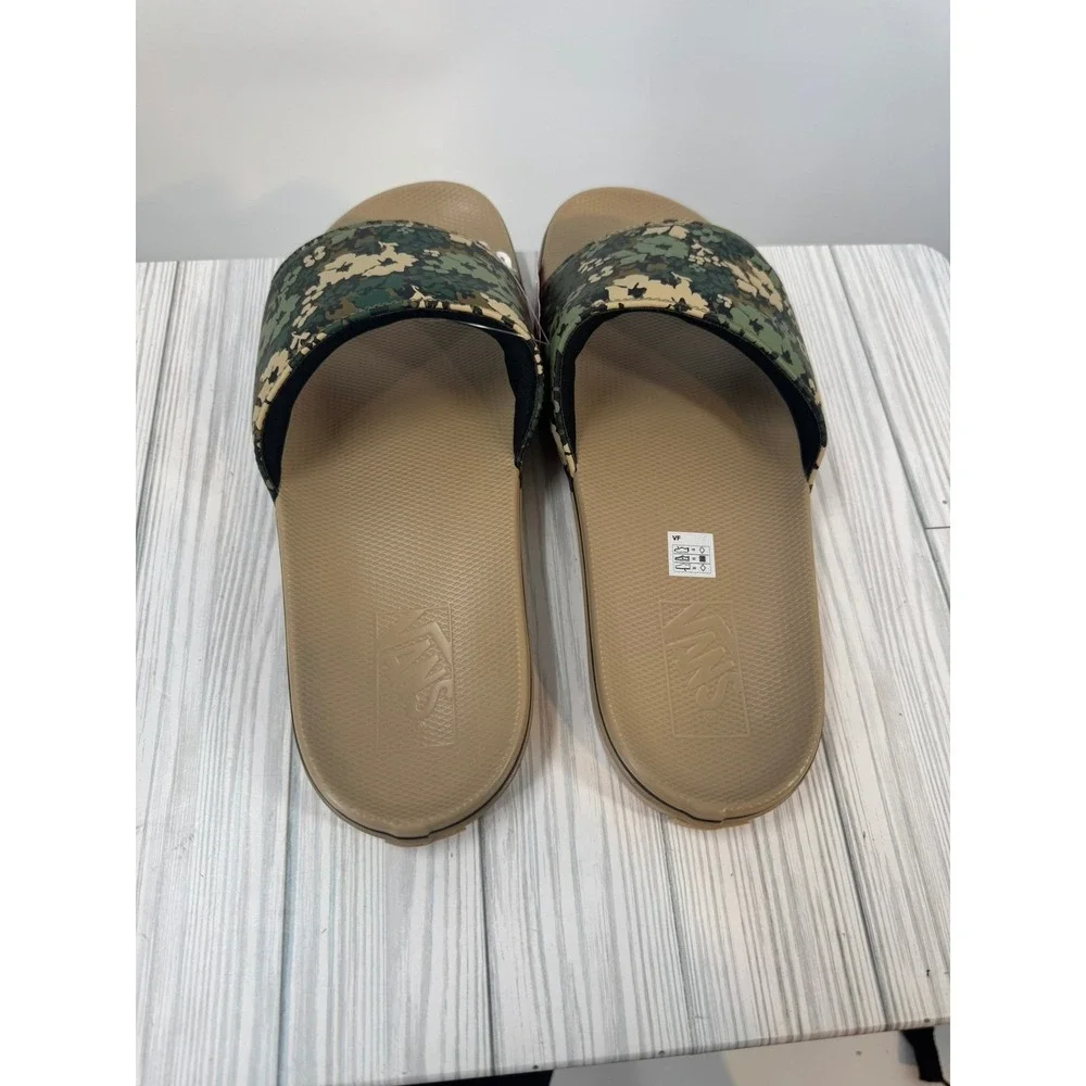 Vans Mte La Costa Slide-On Mens 13 Floral Green Camo Sandals VN000E8RCX1 NEW